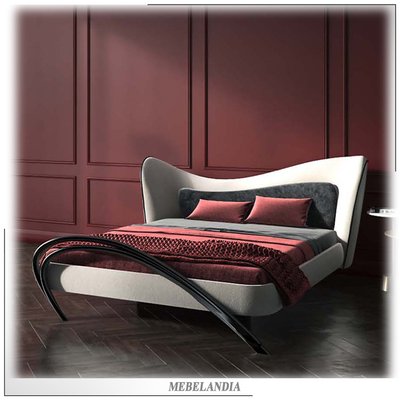 Двуспальная интерьерная кровать с мягким изголовьем Apriori FS в современном стиле (AD-22)