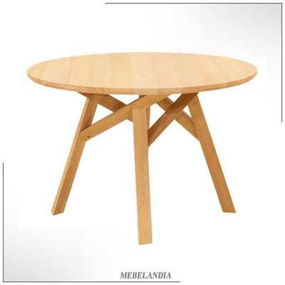 Дизайнерский круглый деревянный стол Джудо-К в стиле лофт индастриал (CAST-40)