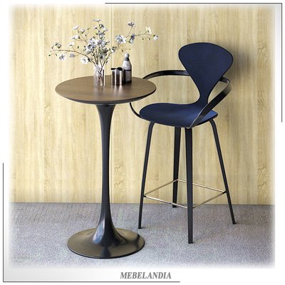 Дизайнерский круглый барный стол на одной ножке Apriori T - Tulip в современном стиле (AD-01)