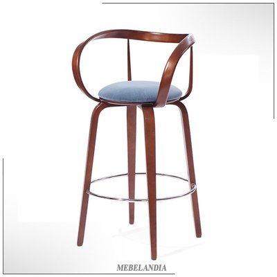 Дизайнерский барный стул с подлокотниками Apriori L из массива дерева в современном стиле сканди (AD-02)