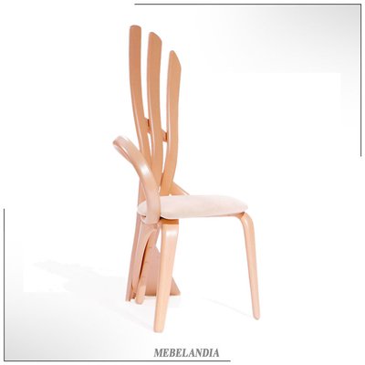 Дизайнерский мягкий стул с подлокотниками из дерева Brazo M в стиле модерн (AD-33)