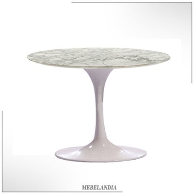 Круглый дизайнерский кофейный стол из керамогранита Tulip - Apriori T на одной ножке в современном стиле (AD-39)
