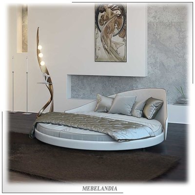 Дизайнерская круглая кровать с мягким изголовьем Apriori А в современном стиле (AD-53)