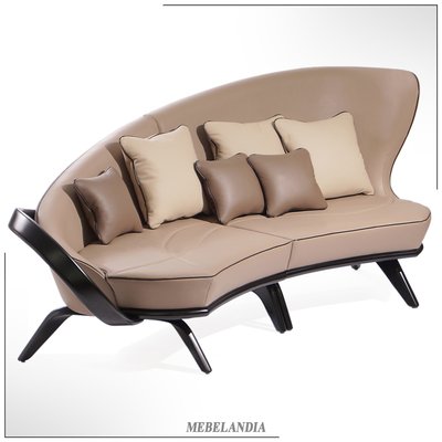 Дизайнерский радиусный диван для гостиной Apriori A из натурального дерева в стиле модерн (AD-55)