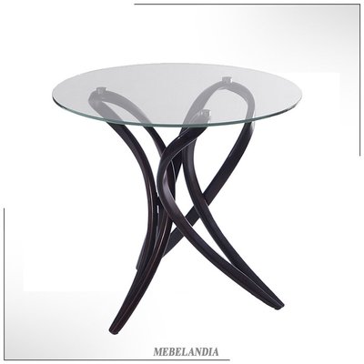 Дизайнерский стеклянный кофейный столик Apriori V со стеклянной столешницей из массива дерева (AD-70)