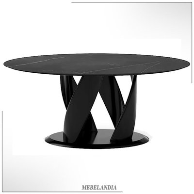Большой овальный дизайнерский стол из керамогранита Virtuos D из массива дерева в современном стиле (AD-77)