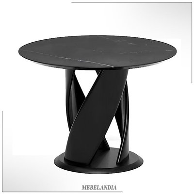 Дизайнерский круглый обеденный стол из керамогранита для кухни Virtuos D 100 - 120 - 150 - 160 из массива в современном стиле (AD-93)