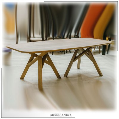 Современный прямоугольный стол из дерева Джудо в стиле лофт (CAST-41)