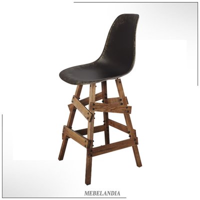 Дизайнерский барный стул в стиле лофт Eames DSW S81 (SHF-42)