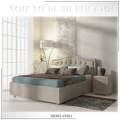 Двуспальная кровать с мягким изголовьем Анкона - Каролина (SON-01)