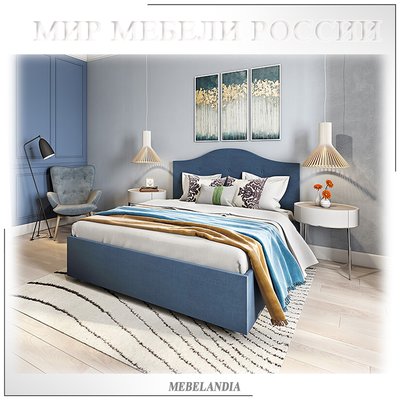 Двуспальная дизайнерская кровать с мягкой спинкой Мира - Como 7 - Cassandra (SON-02)