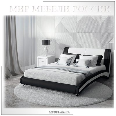 Дизайнерская дуспальная кровать с мягким изголовие Римини - Атлантико (SON-16)