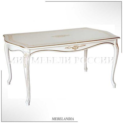 Обеденный стол для гостиной Сара-14 из массива дерева с ручной росписью в стиле прованс (STL-106)