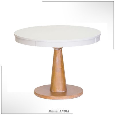 Современный круглый раздвижной стол Кендо-5 для кухни или гостиной из массива бука (STL-117)