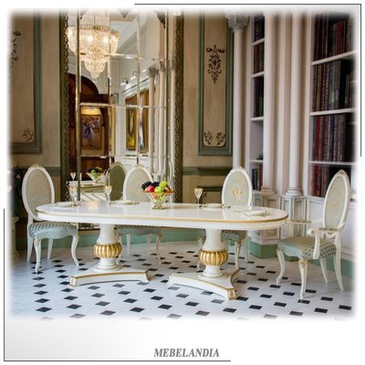 Большой обеденный стол для гостиной Браво-2 на 14-16 персон в стиле неоклассика (STL-178)