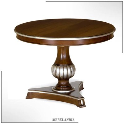 Дизайнерский круглый стол Браво из массива дерева в стиле неоклассика (STL-177)