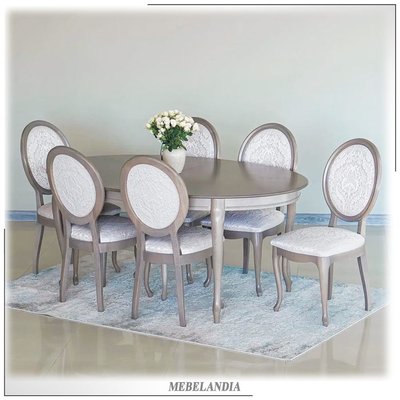 Столовая группа для гостиной Бостон-6  в классическом стиле из натурального дерева (STL-212)