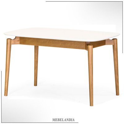 Дизайнерский раздвижной стол для кухни Моника М из натурального дерева (STL-243)