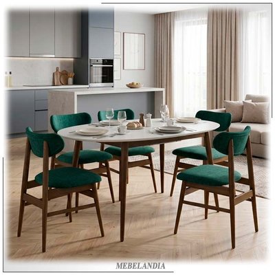 Скандинавский комплект стола и стульев для кухни Денди-10 из массива дерева (UTA-371)