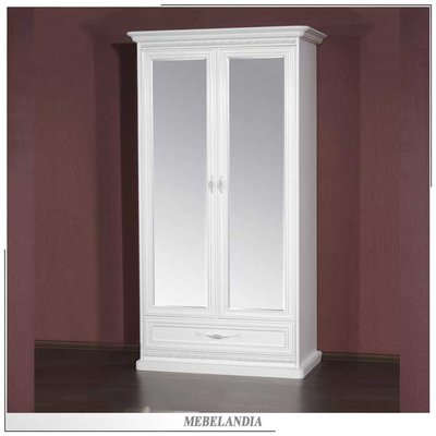 Белый бельевой шкаф для спальни Милан-57-01 из массива дерева (UTA-471)