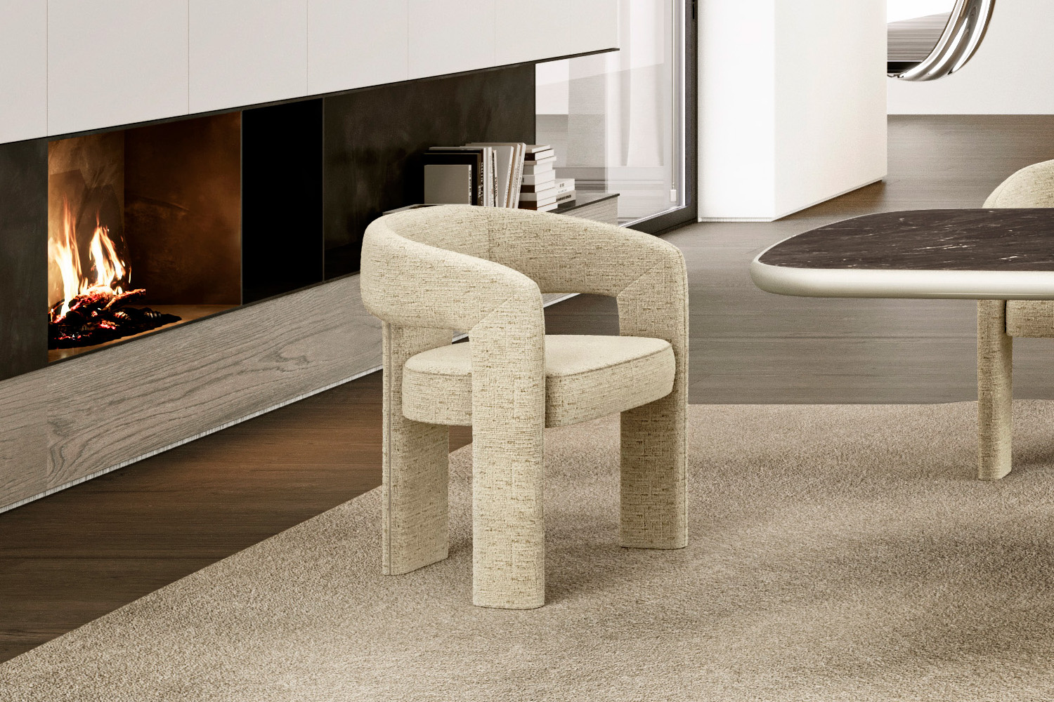 Современные интереры - дизайнерские стулья на кухне